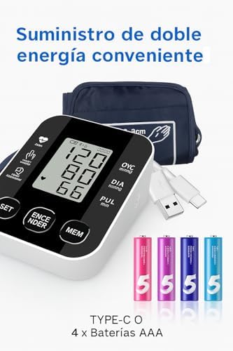 FARMADAR Baumanómetro Digital para Brazo – Monitor de Presión Arterial con Pantalla LED, Medición Automática y Precisa, Múltiples Modos de Lectura