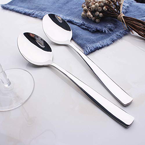 Dinner Spoon Set 12 Piece 18/8 Stainless Steel Silverware Flatware 7.3-inch Table Dessert Spoons Only Service for 12… - Image 7