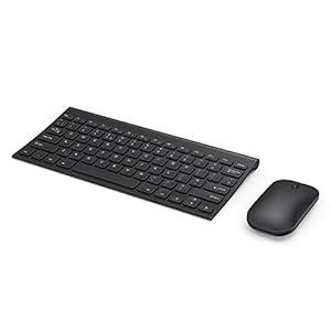 seenda Wireless Keyboard and Mouse, Ultra Compact Rechargeable Small Keyboard and Mouse Combo with USB Receiver Low…