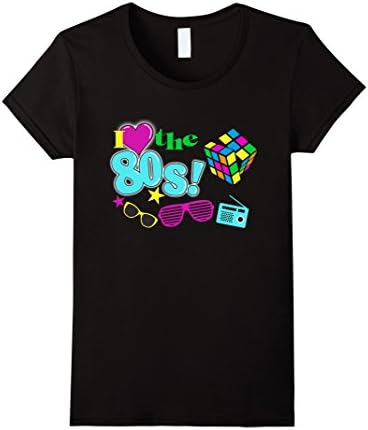 Women's I Love The 80s Eighties T-shirt Medium Black