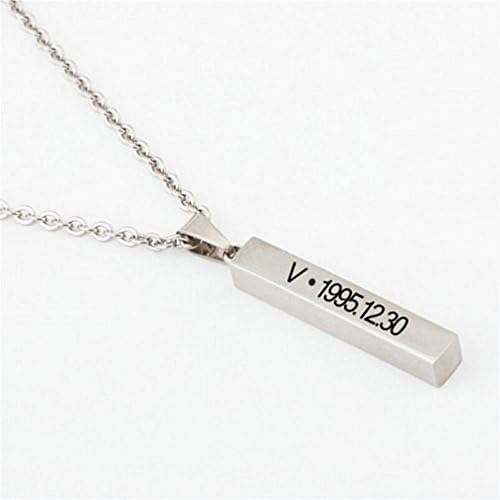 XBeshine BTS Colar KPOP Chocker choker necklaces for women Collar Girl Jewelry Fans jewellery Stainless Steel Pendant (V)