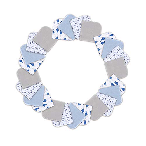 Viviland Cotton Baby Washcloths, Extra Soft and Ultra Absorbent Terry Bath Towel, 24pcs Gift Pack