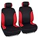 BDK UltraSleek Red Seat Covers for Cars Full Set, Two-Tone Front Seat Covers with Matching Back Seat Cover, Stylish Car Seat Protectors with Split Bench Design, Automotive Interior Covers