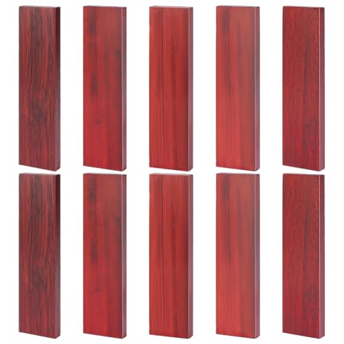 BENECREAT 10Pcs Wood Knife Handles, Brown Natural Wood Knife Handle Scales for