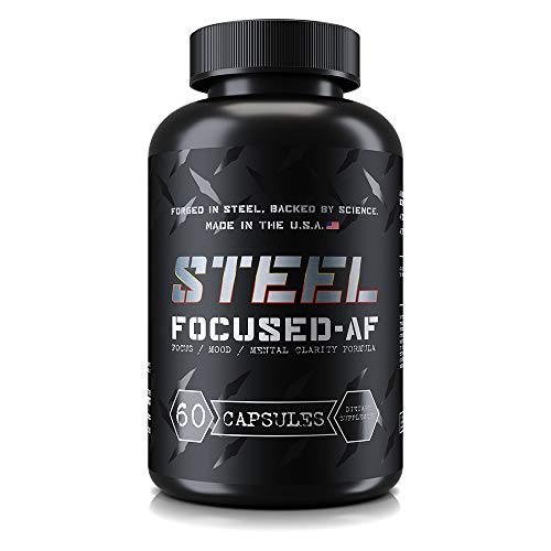Steel Supplements Focused-AF Limitless Nootropic Brain Function Enhancer Pill with Vitamin B6 & B12 for Increased Mental Clarity & Mood 60 Capsules