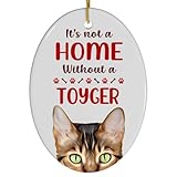 Deep Orange Toyger Cat Christmas Ornament 2024