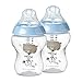 Tommee Tippee Closer to Nature Baby Bottles, Blue | Slow Flow Breast-Like Nipple with Anti-Colic Valve (9oz, 2 Count)