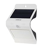 Outdoor Solar Lights,AHOLIC PIR Led Solar Motion Sensor Light for Garden Yard Patio Deck Porch (Warm White,Waterproof IP65,Touch&Induction Switch,12Leds,Updated Version)