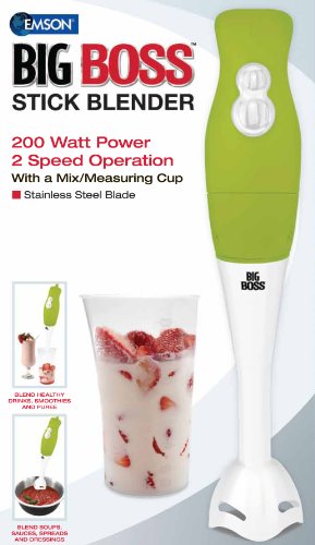Click Here to See More Images Big Boss 200 Watt Power 2-Speed Operation Immersion Hand-Stick Blender/mixer with a Mix/Measuring Cup