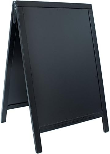 Dawson Jones 22"W x 33"H Wooden Sidewalk Chalkboard - By Securit (Weather Proof Chalkboard, Scratch Resistant, Heavy Duty)