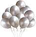 Elecrainbow 12 Inches 320 Grams Thickened Silver Balloons,Silver Party Supplies for Birthday Wedding Baby Shower Graduation Thanksgiving Anniversary Party,100 Count