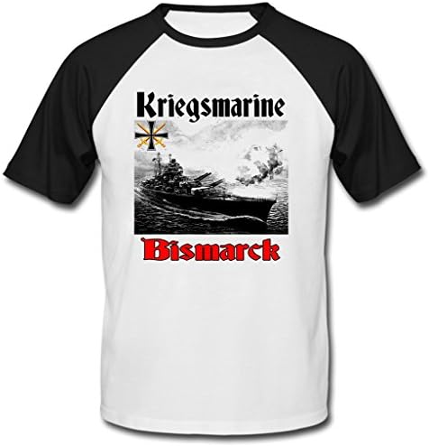 teesquare1st Men's Kriegsmarine Bismarck Black Short Sleeved T-Shirt