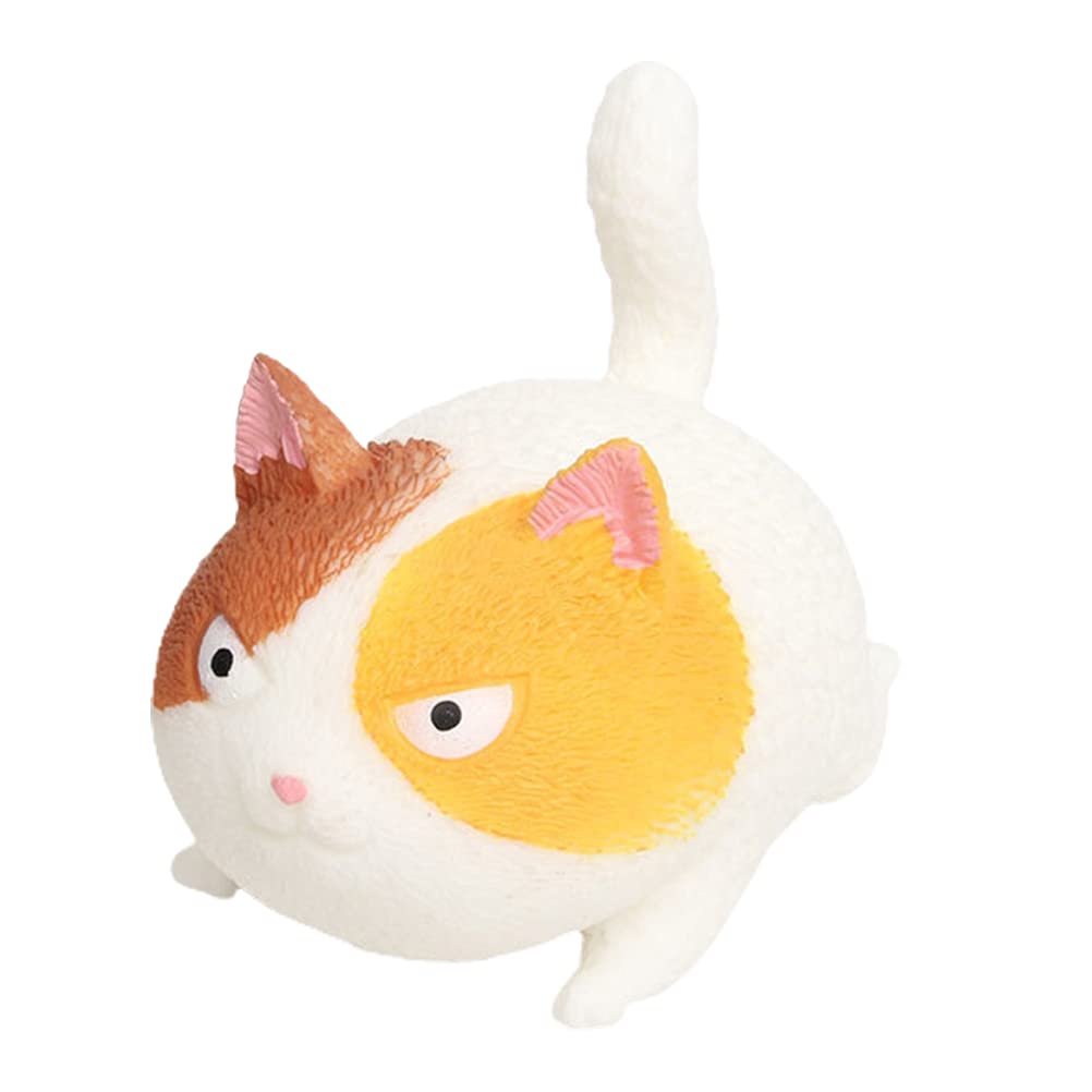 BTSEURY Angry Cute Cat Shaped Ball Toy, Relief Stress Squeezed Toys, Kitten Toy Squeeze Ball, Gift for Kids and Adults