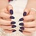 YUNAI 24Pcs False Nails Deep Purple Matte Manicure Patch Small Round Head Fake Nails