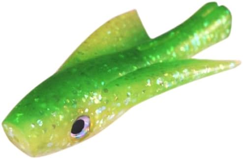 Braid 10-Inch Fin Flyer Swimmer Unrigged 10/0 Lure, Green/Yellow, Large