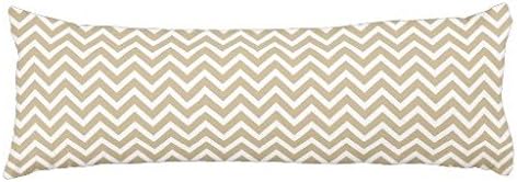 Chevron Wavy Stripes in Christmas Gold White Body Pillow Cover Bedding Cushion Cover 20x54"