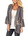 Women Floral Kimono Loose Half Sleeve Shawl Chiffon Casual Cardigan Gray,XXL