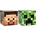 JINX Minecraft Head Costume Mask Set (Steve and Creeper)