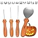Halloween Pumpkin Carving Kit, G-TING 4 Piece Sturdy Stainless Steel Tool with 10 Pcs Pumpkin Carving Pattern Halloween Professional Pumpkin Stencils Kit or Jack-O-Lanterns