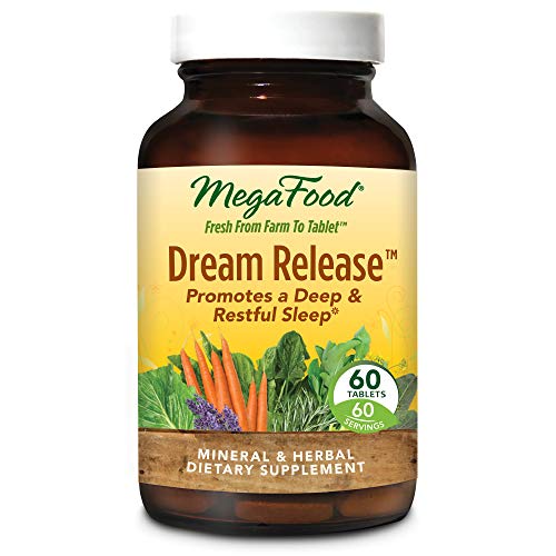 MegaFood - Dream Release, Promotes Mental Calm to Support Deep Relaxation and Restorative Sleep with Ashwagandha and Valerian Root, Vegan, Gluten-Free, Non-GMO, 60 Tablets (FFP)