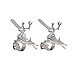 Haute Decor MantleClip Stocking Holders with Removable ZINC Alloy Holiday Icons (2-Pack Reindeer, Silver)