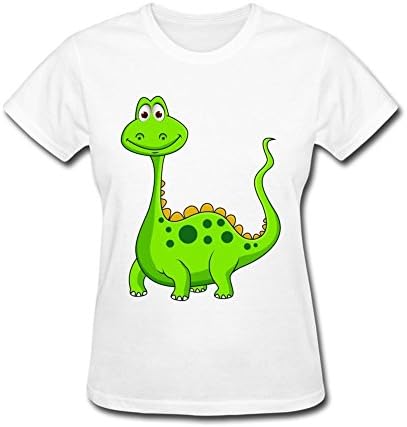 Wanenkser Cute Green Dinosaur Cartoon T Shirt For Women