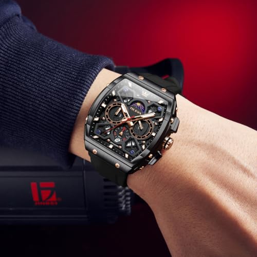 OLEVS Mens Watches Stylish Chronograph Waterproof Luminous Silicon Strap Multifunction Watches for Men Business White Men Wrist Watch