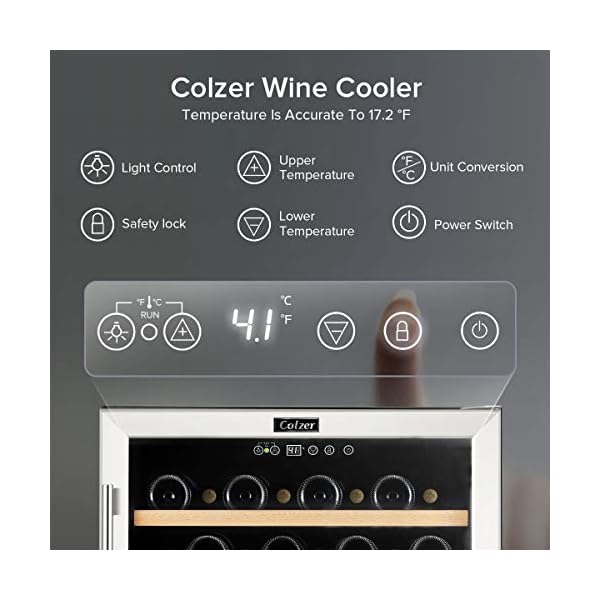 Colzer-Premium-24-Inch-Wine-Cooler-51-Bottle-Wine-Fridge-with-2-Locks-Humidity-Control-Intelligent-Digital-Upgrade-Compressor-Built-in-or-Freestanding-Wine-Cellars-for-Home-Office-Bar