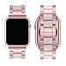 Wearlizer Light Purple Thin Leather Compatible with for iWatch Band 38mm 40mm Womens Slim Sport Strap Replacement Wristband Leisure Small Bracelet (Rose Gold Metal Clasp) Series 5 4 3 2 1 Edition