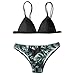 Mlide Women’s Sexy Two Piece Bikini Set Beach Swimwear with Printed Swimsuit Low Waist Design Blackthumb 1