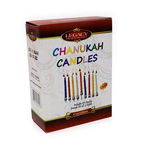 Legacy Judaica Premium Hanukkah Candles | Assorted Colors | Fits Most Menorahs | for All 8 Nights