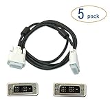 DVI to DVI LCD Monitor Cable 6 Foot - 5 Pack