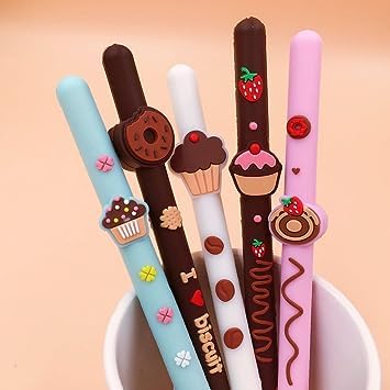 Photo 1 of 1 Pc Blue Ink Color Stationery Cute Biscuit Gel Pen School Office Kawaii Supply Novelty Creative Choclate Sweet cake lovely funny Donuts fruit,Office Products Writing and Correction Supplies(Random)