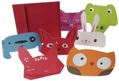 ZOOMERANG! by Mara Mi ANIMAL MASK Wearable Party INVITATIONS + Envelopes (12 Count)