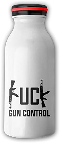 FUCK GUN CONTROL Vacuum Insulated Stainless Steel Milk Bottles - 12-Ounce Cup White