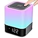 HOMPOT- Night Light Bluetooth Speaker, Touch Sensor Bedside Lamp Warm Light and Color Changing Alarm Clock, MP3 Player, USB, AUX, 4000mAh Battery Best Gift for Kids, Party, Bedroom, Outdoor.