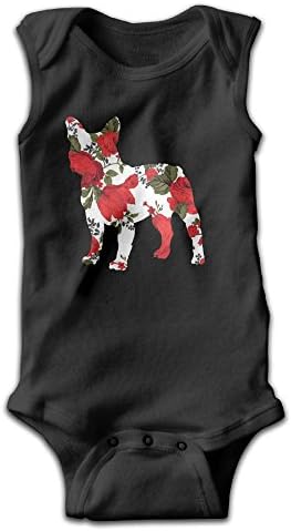 French Bulldog Roses Unisex Baby Bodysuit Sleeveless 3M 100% Cotton