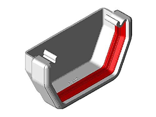 FreeFlow FRS607W 114mm Square Gutter External Stop End White