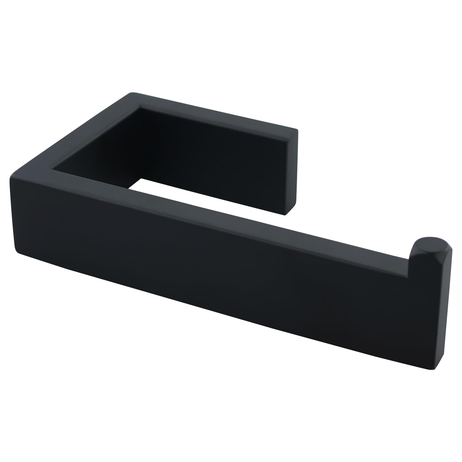 Toilet Roll Holder Wall Mounted SUS304 Stainless Steel Toilet Paper Holder for Bathroom Kitchen, Kitchen Roll Holder Wall Mounted, Matte Black Square Design