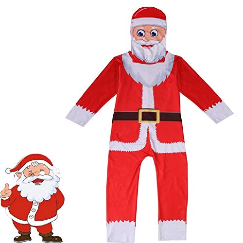 Child Kids Christmas Santa Costume Onesie Xmas Party Dress Up Jumpsuit Bodysuit