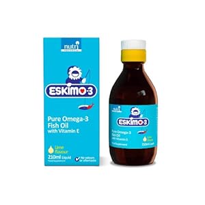 Eskimo-3 Pure Omega 3 Fish Oil with Vitamin E – Lime – 210ml Liquid