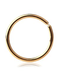 Ruifan - Piercing de aro para la nariz de acero inoxidable con extremos redondos, 0.71 oz