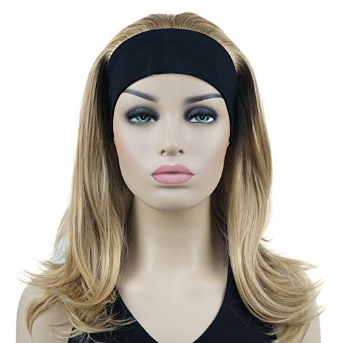 Lydell Long Straight Wavy Hair Wigs Headband Synthetic Wigs (24B Light Butterscotch)