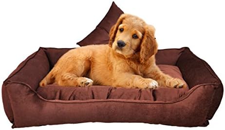 slatters be royal store Rectangular Shape Reversable Dual (Brown) Color Ultra Soft Ethnic Designer Velvet Bed for Dog/Cat (Export Quality) (S)