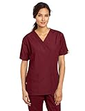 WonderWink Women's Scrubs Bravo 5 Pocket V-Neck Top, Wine, X-Large