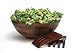 Lipper International 274-3 Cherry Finished Footed Serving Bowl with 2 Salad Hands, Large, 13.75