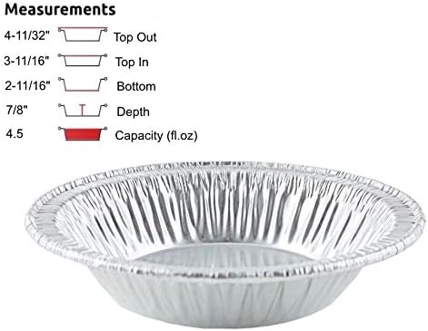 PACTOGO 4" Aluminum Foil Tart Pan 7/8" Deep - Disposable Mini Baking Pie Tins (Pack of 50)