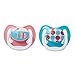 Dr. Brown's PreVent Classic Pacifier, Stage 3 (12m+), Unique Pink/Blue, 2-Pack
