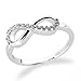 Sterling Silver Rhodium Plated Forever Infinity Cubic Zirconia Ring Love & Friendship Size 5