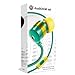 GOgroove AudiOHM HF Earbud Headphones with Mic, Deep Bass, & Comfortable Ear Gels (Green & Gold) in-Ear Earphones Featuring Noise Isolating Design, Durable Alloy Driver Housing, Ergonomic Angled Fit